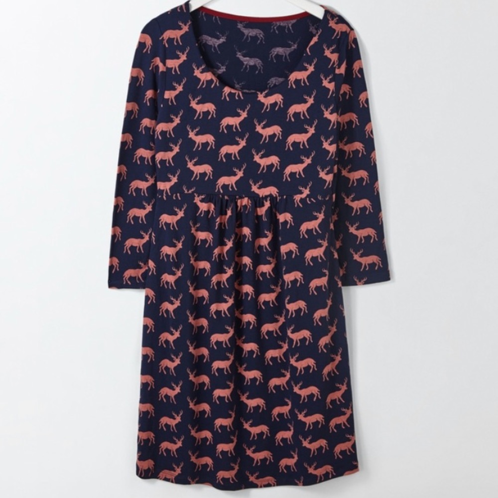 Boden Deer print skater dress